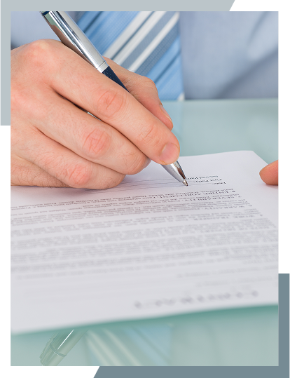 Hand filling in a trademark application form